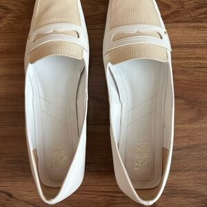 Franco Sarto Cream and White Loafers